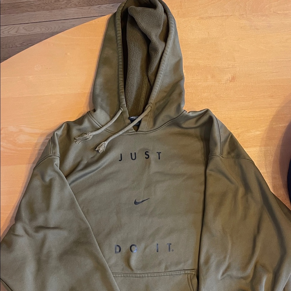 Nike Khaki Hoodie with Slogan